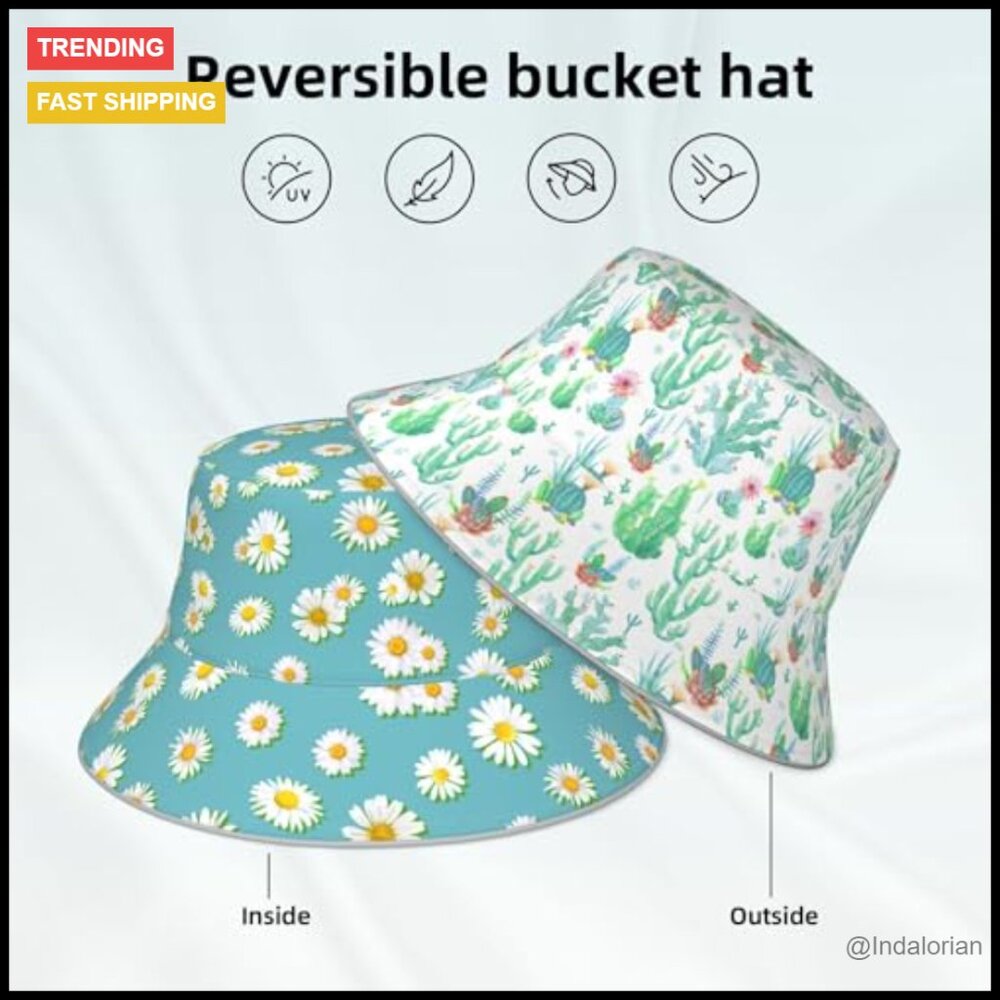 Reversible Bucket Hat Packable Uv Protection Fish… - image 4